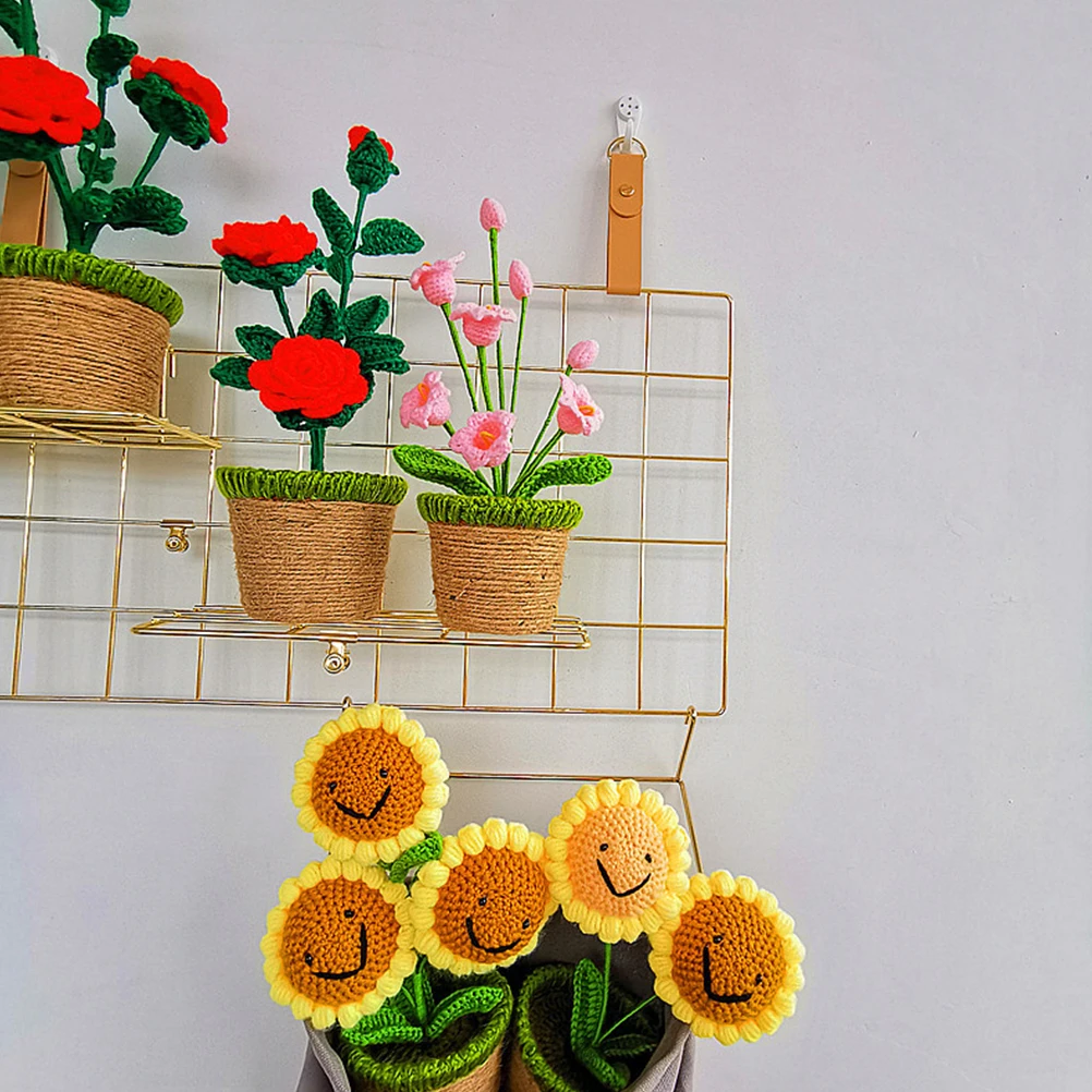 

1pc Creative Hand Knitting Wool Decoration Eco-Friendly Ornament Indoor Outdoor Simulation Plant Home Office Resort