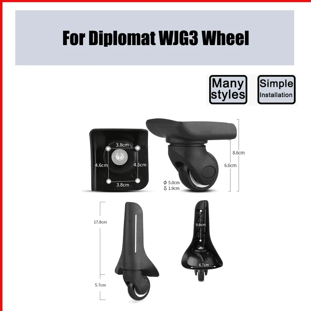 

For Diplomat WJG3 Trolley Case Wheel Pulley Sliding Universal Luggage Wheel Silent Smooth Wear-resistant Accessories Casters