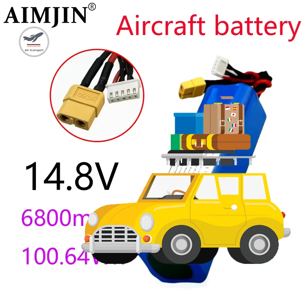 

18650 4S2P 16.8V Li-Ion 6.8V 9AH high capacity for various RC aircraft drone bidirectional XH2.54-5P XT60 charging rechargeable
