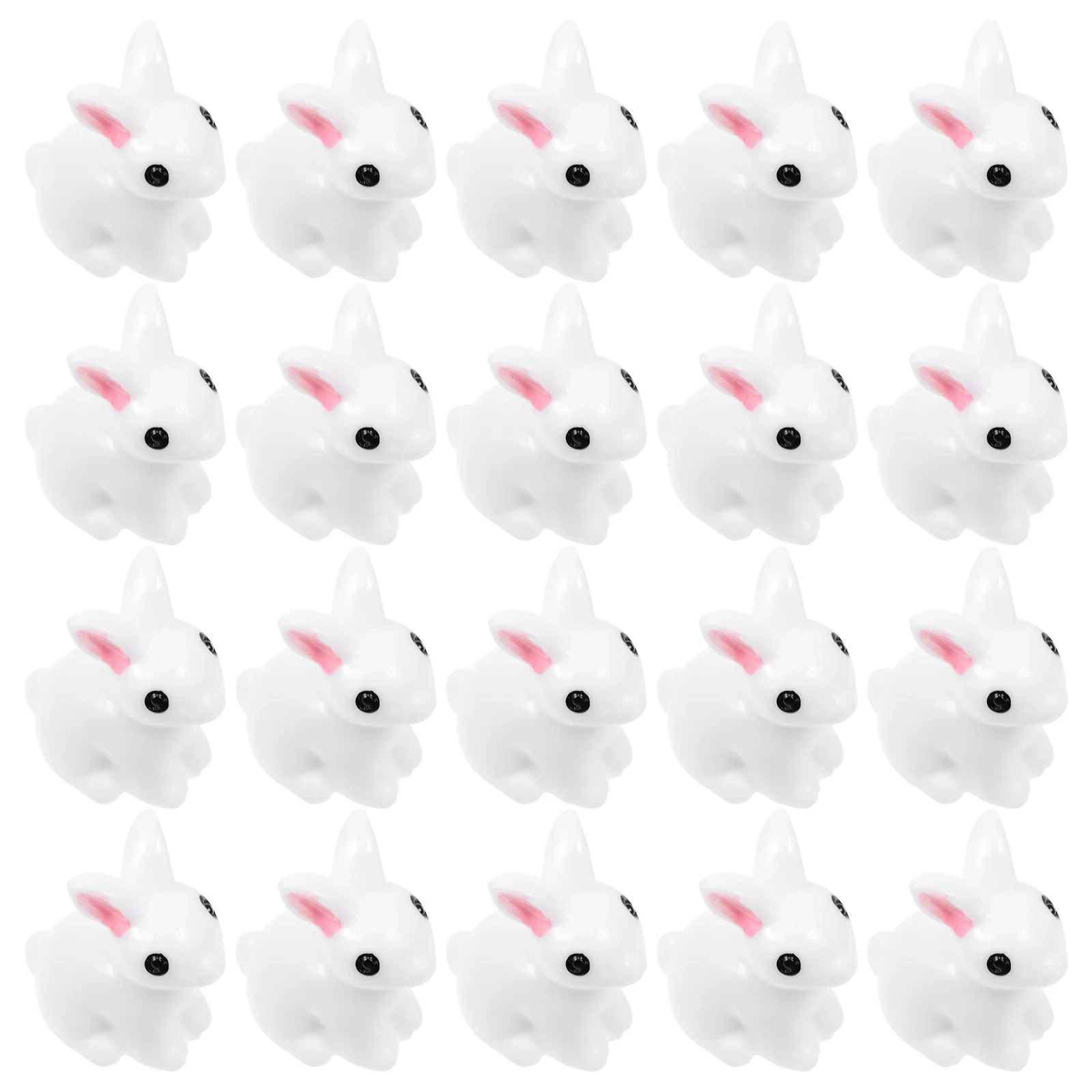 

30Pcs Cute Bunny Shape Decor Resin Craft for Indoor Outdoor Decoration Garden Yard Balcony Scene Micro Landscaping Ornaments