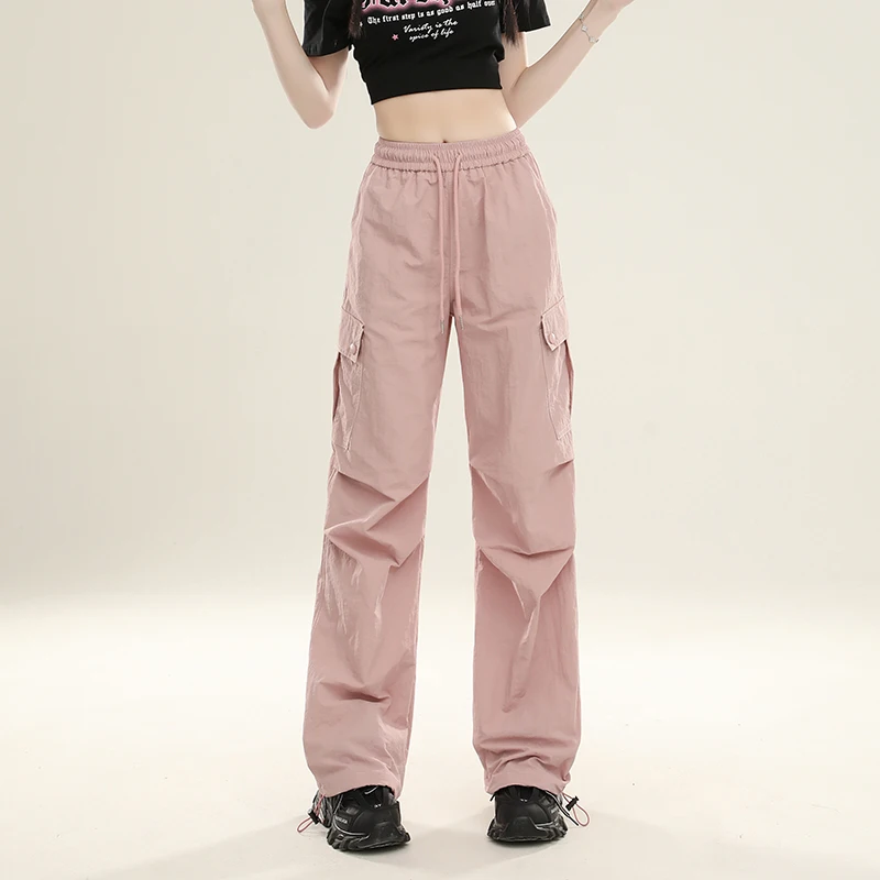 KSTUN Americian Stil Frauen Fallschirmjäger Hosen Gerade Outdoor Casual Hosen Multi-Taschen Cargo Hosen Sommer Jogginghose Plissee