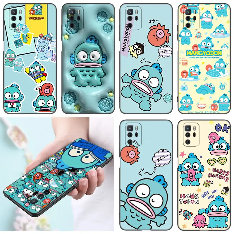 Cute Cartoon Hangyodon Black Silicone Phone Case For Xiaomi Redmi Note 9 10 11 12 13 Pro Plus 11S 4G 11T 5G 9S 10S 12S