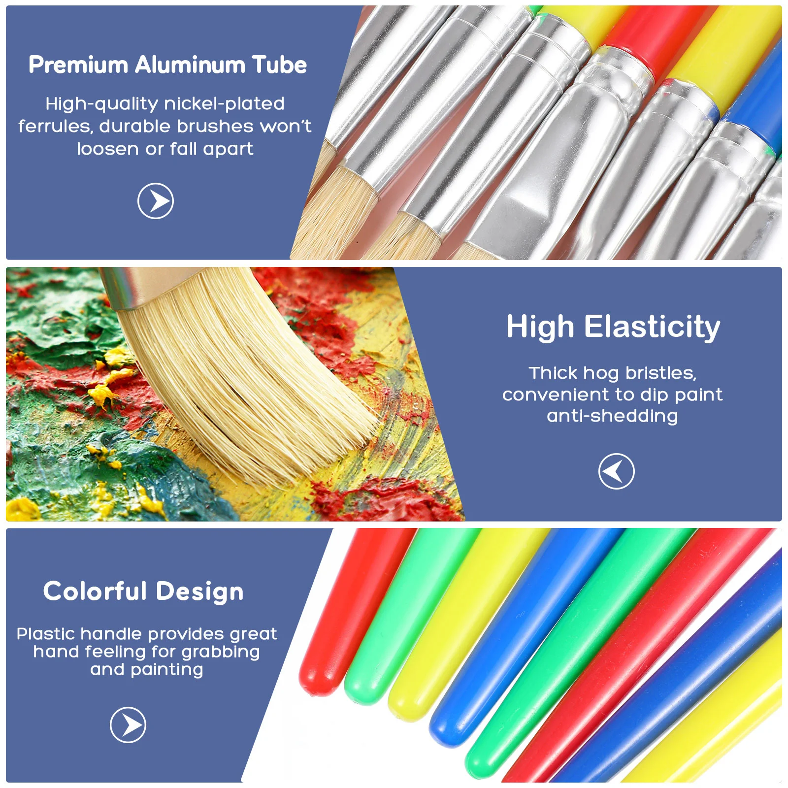 Professional Painting Brushes with Round Tip Bulk Portable Kids Premium Bristle