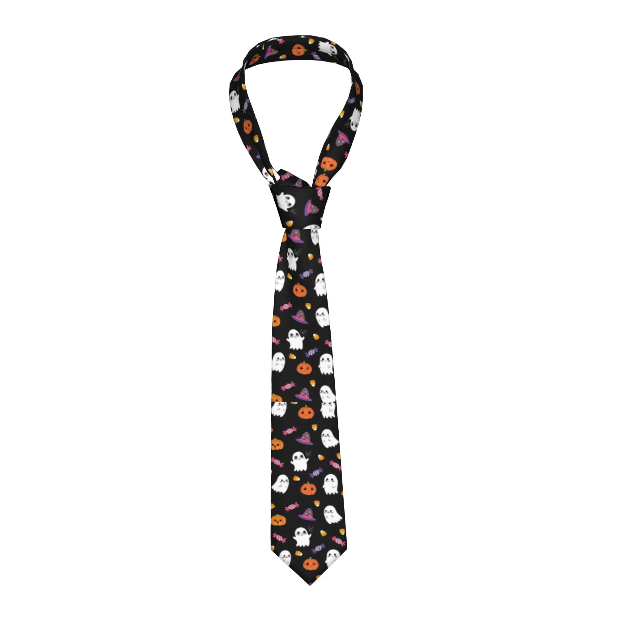 Spoopy Ghosts Necktie Men Women 8 cm Halloween Pumpkin Neck Ties for Mens Slim Narrow Shirt Accessories Cravat Wedding Office