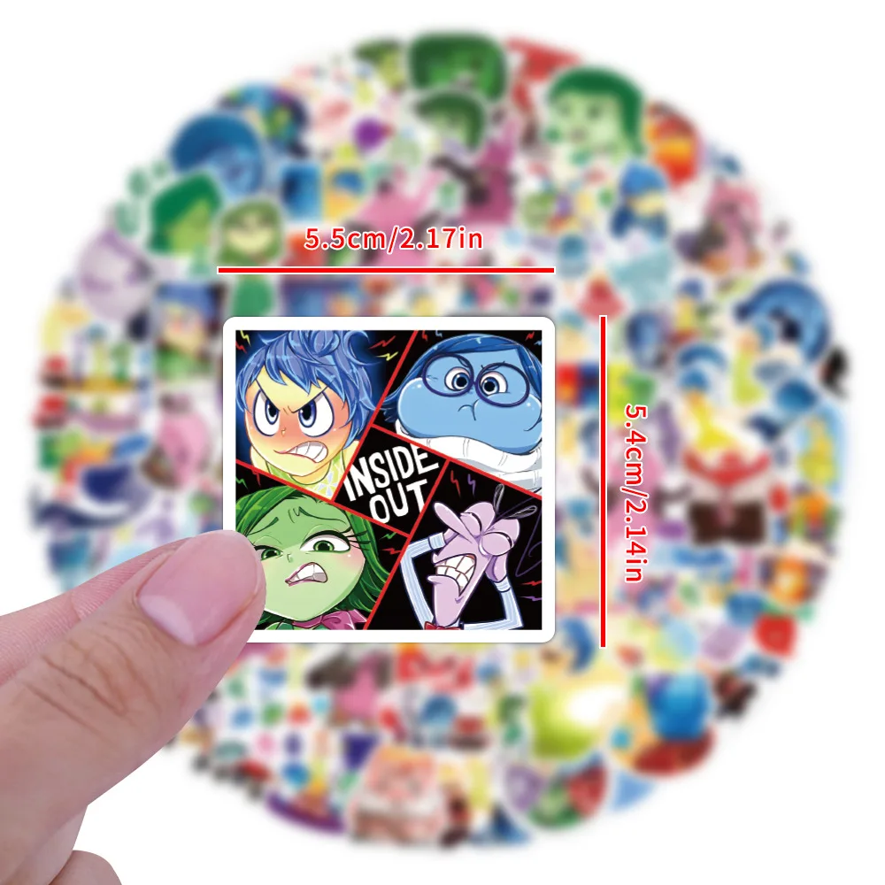 50/120PCS Disney Movie Inside Out 2 Stickers Cartoon Graffiti Decoration Skateboard Laptop Notebook Luggage Waterproof Decal Toy