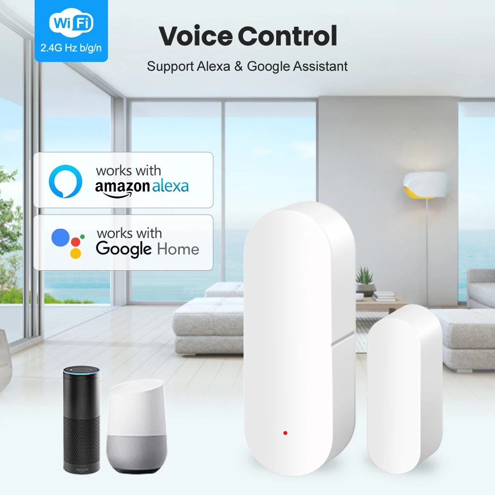 AVATTO-Sensor de Porta Inteligente Tuya ZigBee, Wi-Fi, Detectores de Janelas, Aberto, Fechado, App Work, Alexa, Google Home