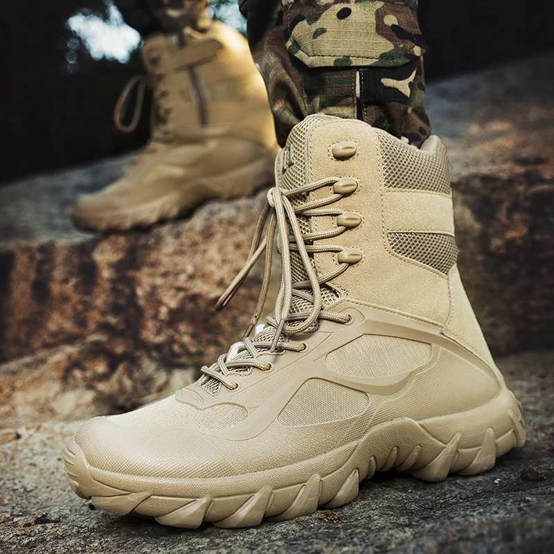 Spring Autumn Black Tactical Boots Men Trekking Shoes Big Size 47 48 Lightweight Outdoor Brand Tactical Sneakers botas tacticas