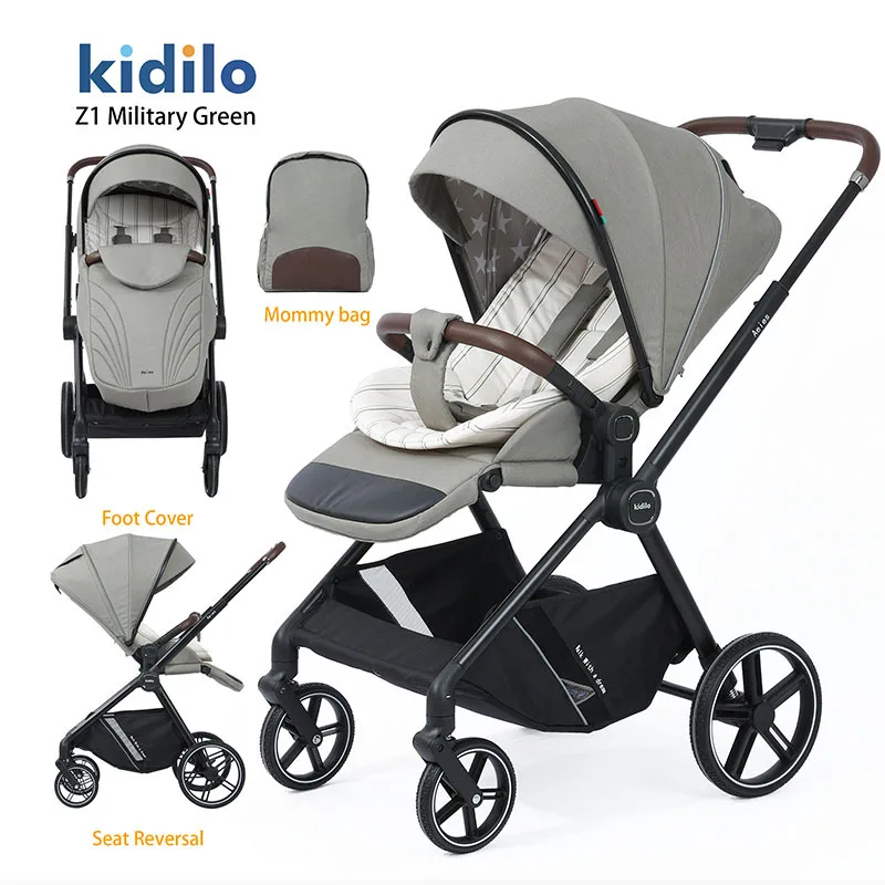 

Kidilo can sit or lie down baby stroller, lightweight folding, high landscape shock absorption, two-way newborn baby stroller