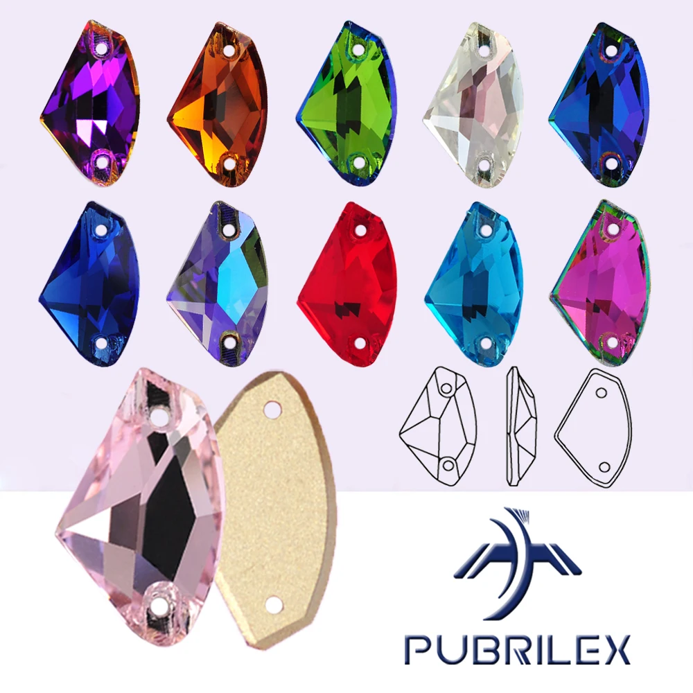 PUBRILEX-bordes de Strass K9 de cristal con chafers, diamantes de imitación para coser, accesorios de bricolaje, piedra galáctica para coser, bolsa de ropa