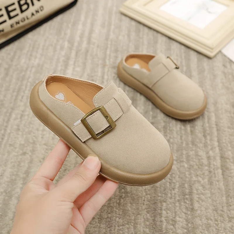 New Kids Slippers for Girls Non-slip Breathable Toddler Causal Shoes Simple Classic Children Mules Slippers Fashion Versatile