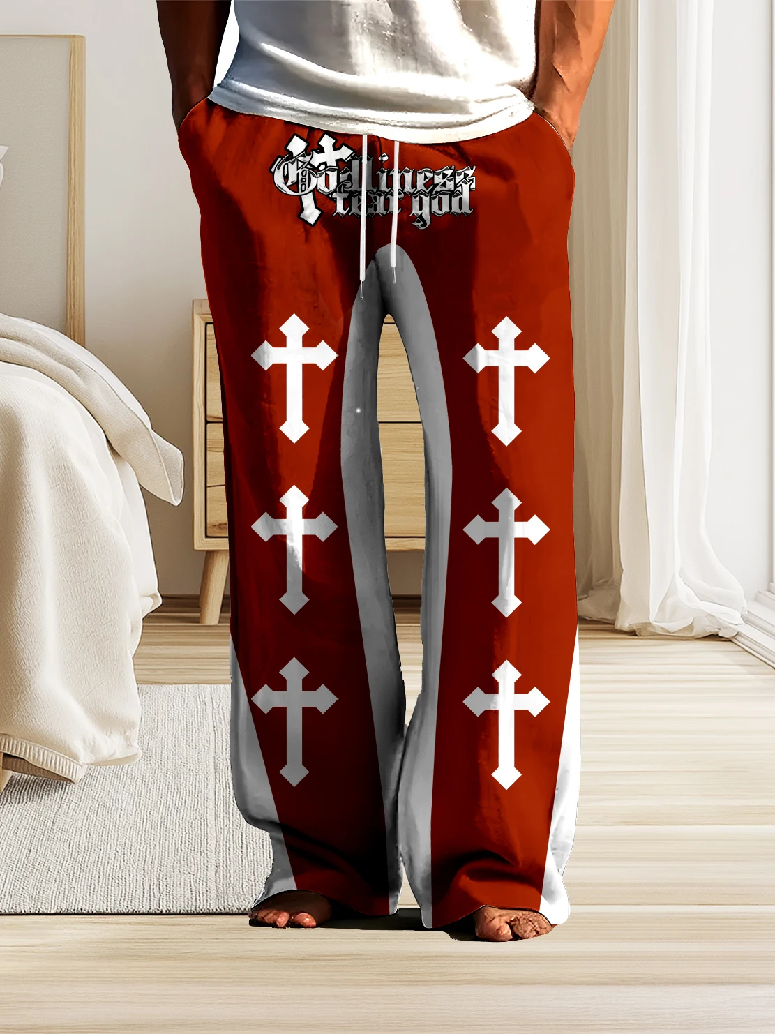 

New Casual Pants Spring and Autumn Thin Edition Quick Drying Skin Friendly Pants 3D Digital Printing Loose Sports Pants