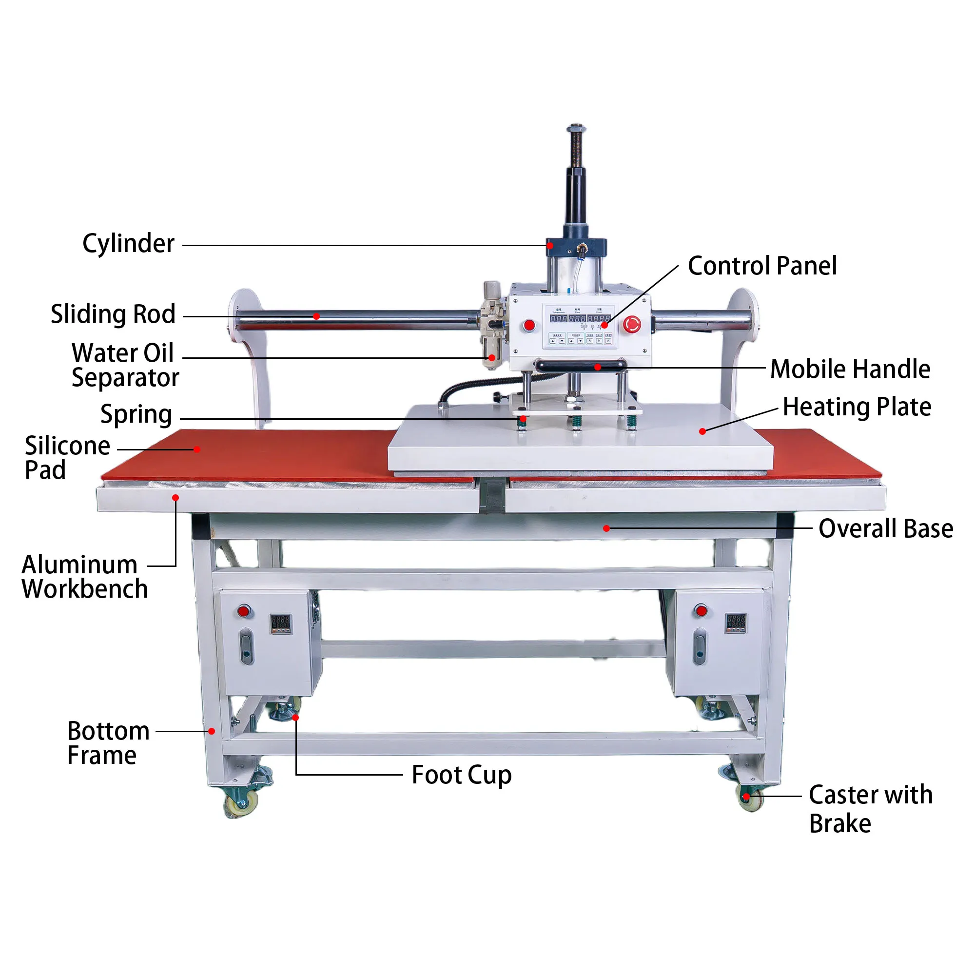 Industrial Grade Dual Station Pneumatic Heat Transfer Machine For T Shirts DTF Printer Printing Machine 60x80 Woktable Heated