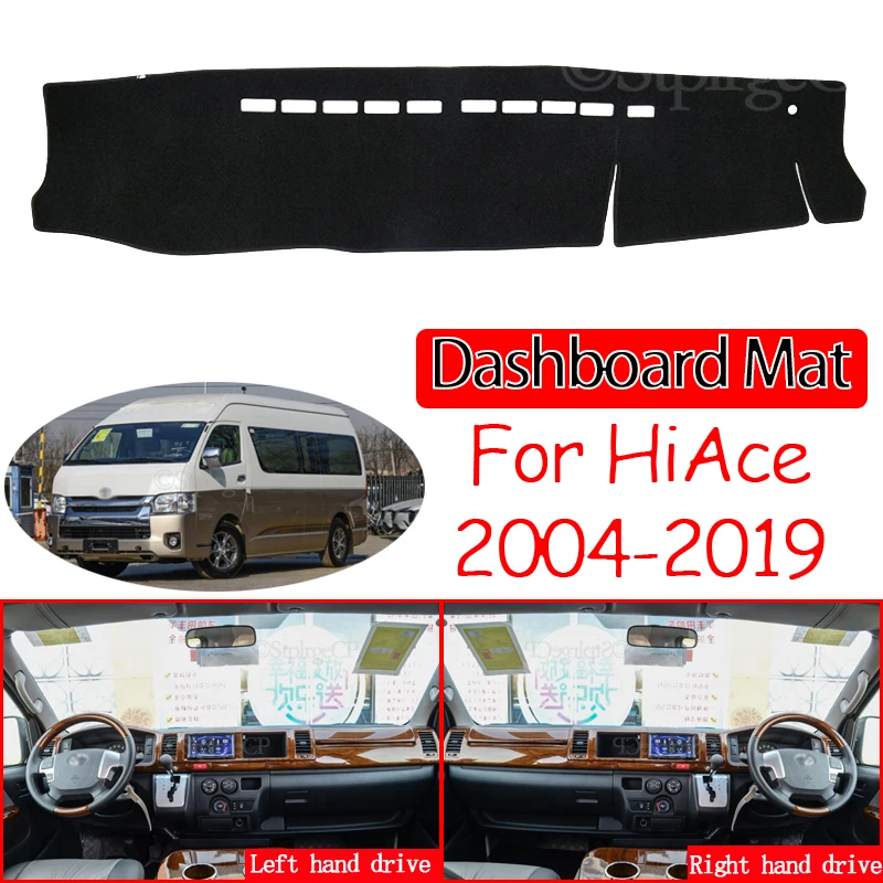 Alfombra antideslizante para salpicadero, parasol, accesorios para coche, alfombra para Toyota HiAce Commuter RegiusAce Mazda Bongo 2004 ~ 2019