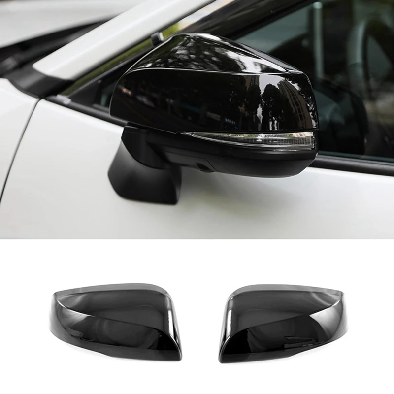 For Toyota RAV4 2019-2024 Exterior Side Rearview Mirror Cover Door Side Moulding Trim ,Gloss Black Spare Parts Accessories 2PCS