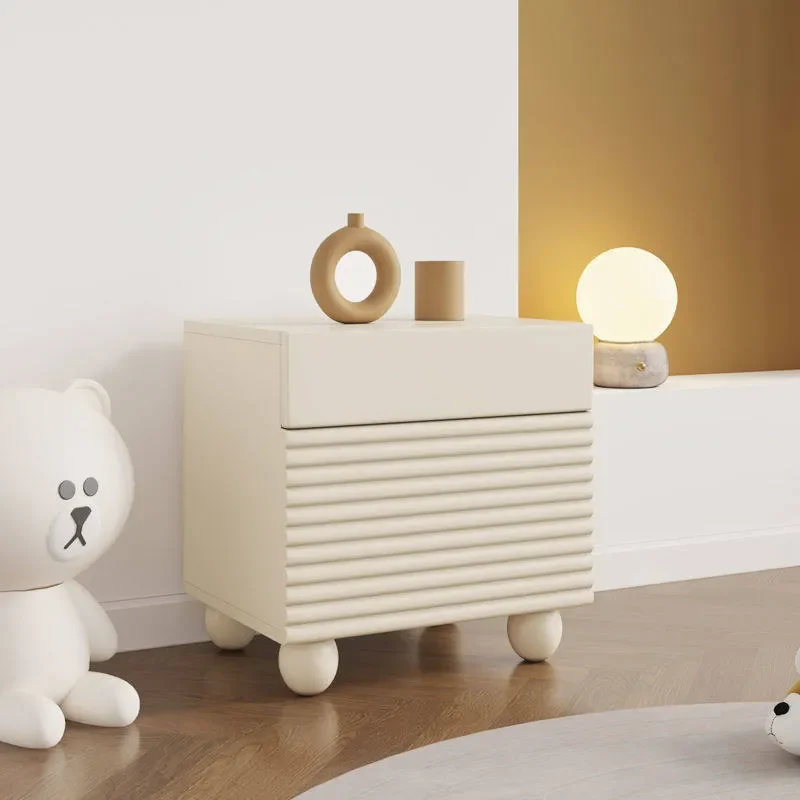 for Cream Wind Bedside Table Modern Simple Bedroom Internet Celebrity Nightstand Light Luxury Storage Cabinet Water Based