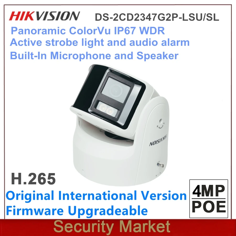 Original Hikvision DS-2CD2347G2P-LSU/SL 4MP Built-In Microphone Panoramic ColorVu Fixed Turret Network Camera