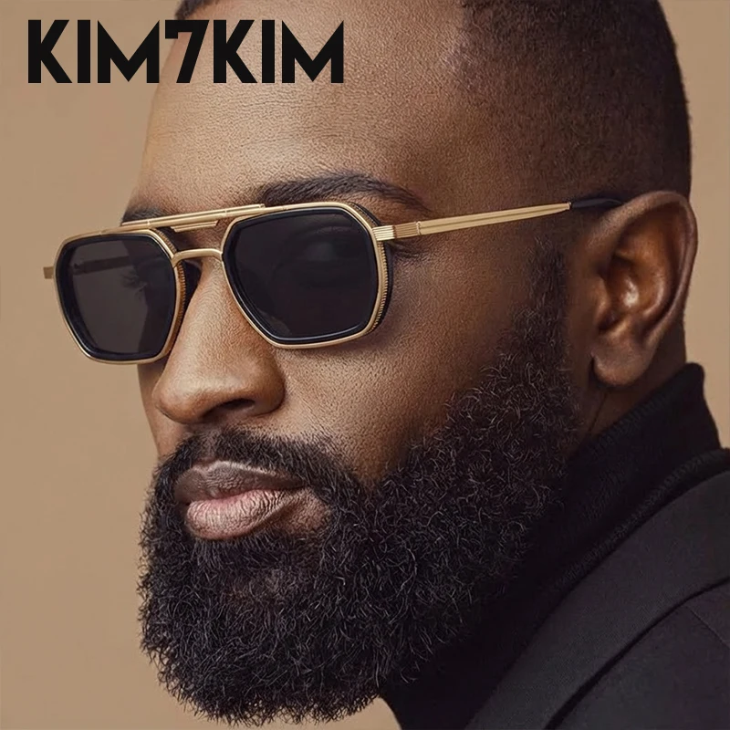 

Классические многоугольные солнцезащитные очки в стиле стимпанк для мужчин, 2026, люксовый бренд, квадратные очки в стиле панк, солнцезащитные очки с двойным лучом для мужских оттенков UV400