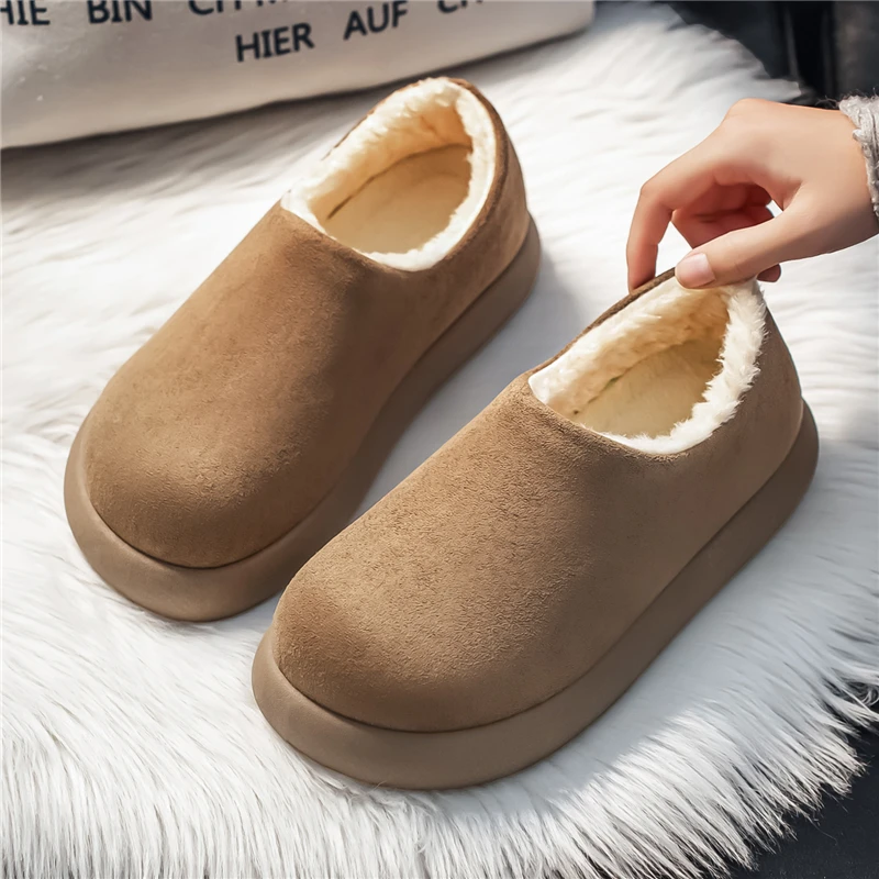 

Зимняя мужская обувь в парном стиле Kapibala, хлопковая обувь с большой головкой, повседневная обувь с плюшевыми теплыми ленивыми туфлями, зимние сапоги на одну ногу