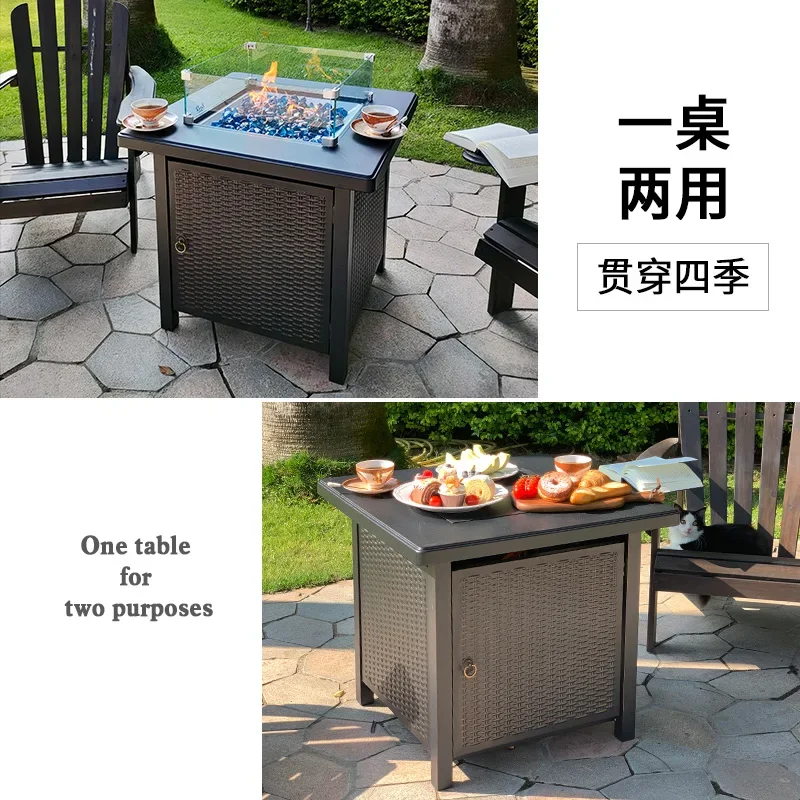 Courtyard garden gas barbecue table, household liquefied gas heater, outdoor  stove, outdoor enclosed stove, villa tea table