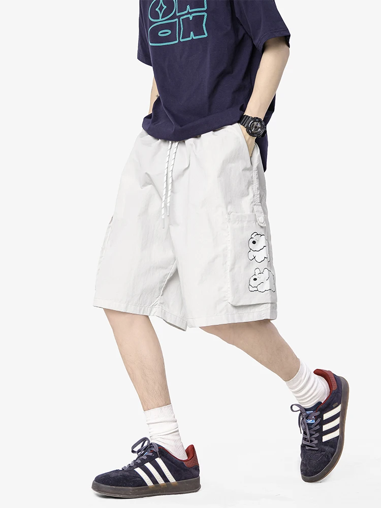 

WAINOT повседневные свободные широкие брюки со шнурком Qui Dry с мультяшным принтом собаки, молодежные летние вещи для пар