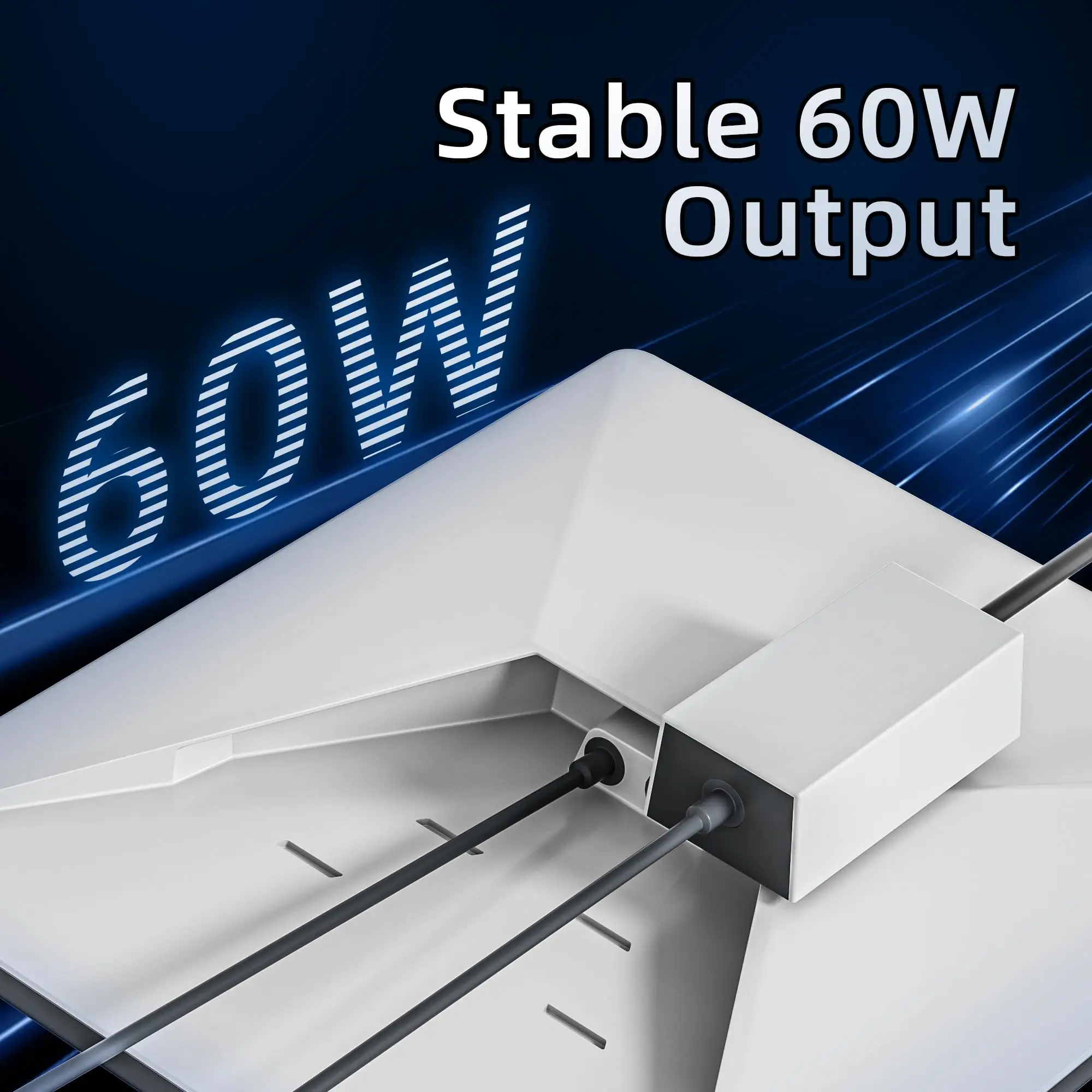 Mini Extended Power Cord 60W Wall Charger Plug Space-Saving 5.9FT Replaceable Power Supply for Stable Connectivity