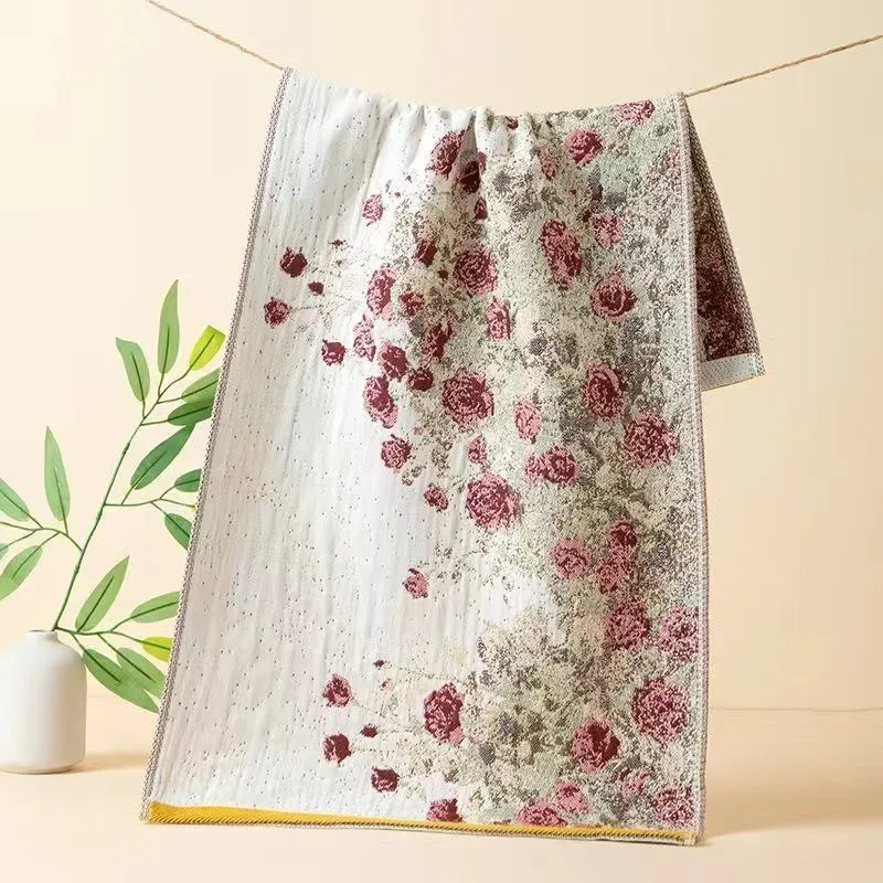 New Countryside Style Towel Pure Cotton Soft  Absorbent Painted Patten Style Gauze Face Towel Bathroom Lovely Face Towel ZI780