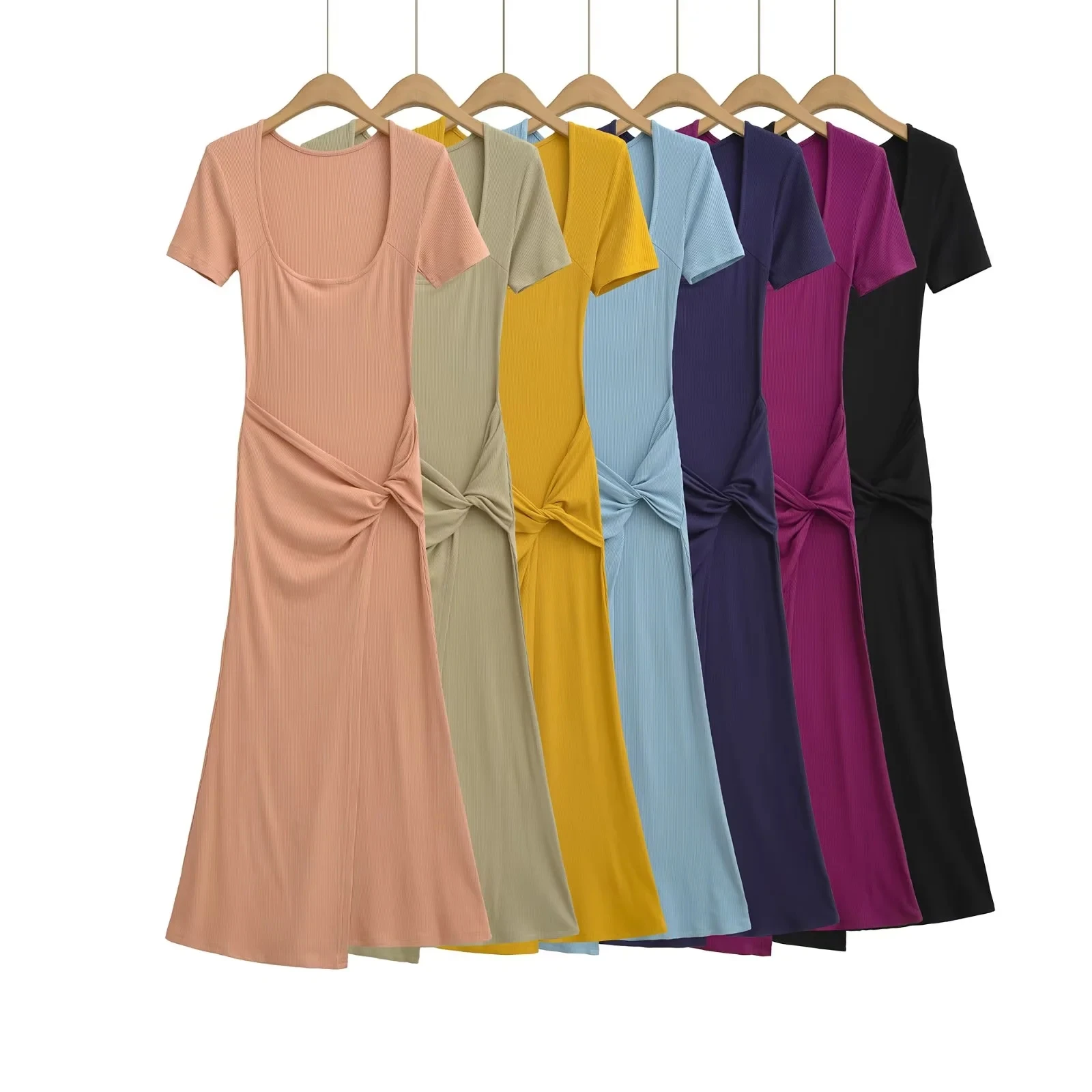 

Сексуальная женская летняя облегающая юбка с квадратным воротником и узлом на талии Pure Desire Dr с высокой талией Dr