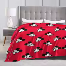 Warm Blanket Picnic  Mickey Mouse Cartoon Throw Blanket Flannel Bedspread For Couch Bed Pattern Sofa Bed Cover