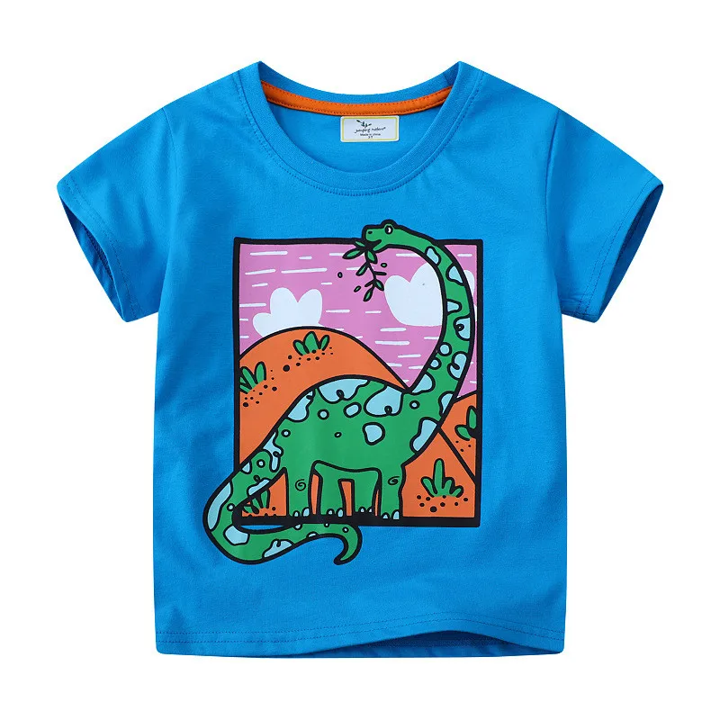 Jumping Meters 2-7T  New Arrival Summer Boys Girls Tees Cartoon Print Kids Tops Cotton Fashion Baby Clothes