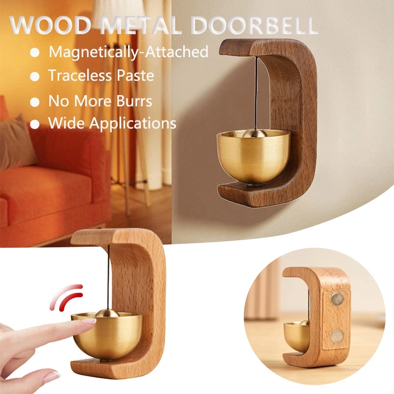 2024 Wooden Doorbell Bell Wind Chimes Wireless Doorbell For Home Entrance Door Bell Aesthetic Room Wall Decor