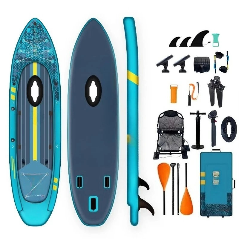 New design custom collapsible inflatable SUP board - durable PVC material, suitable for lake and river fishing and surfing