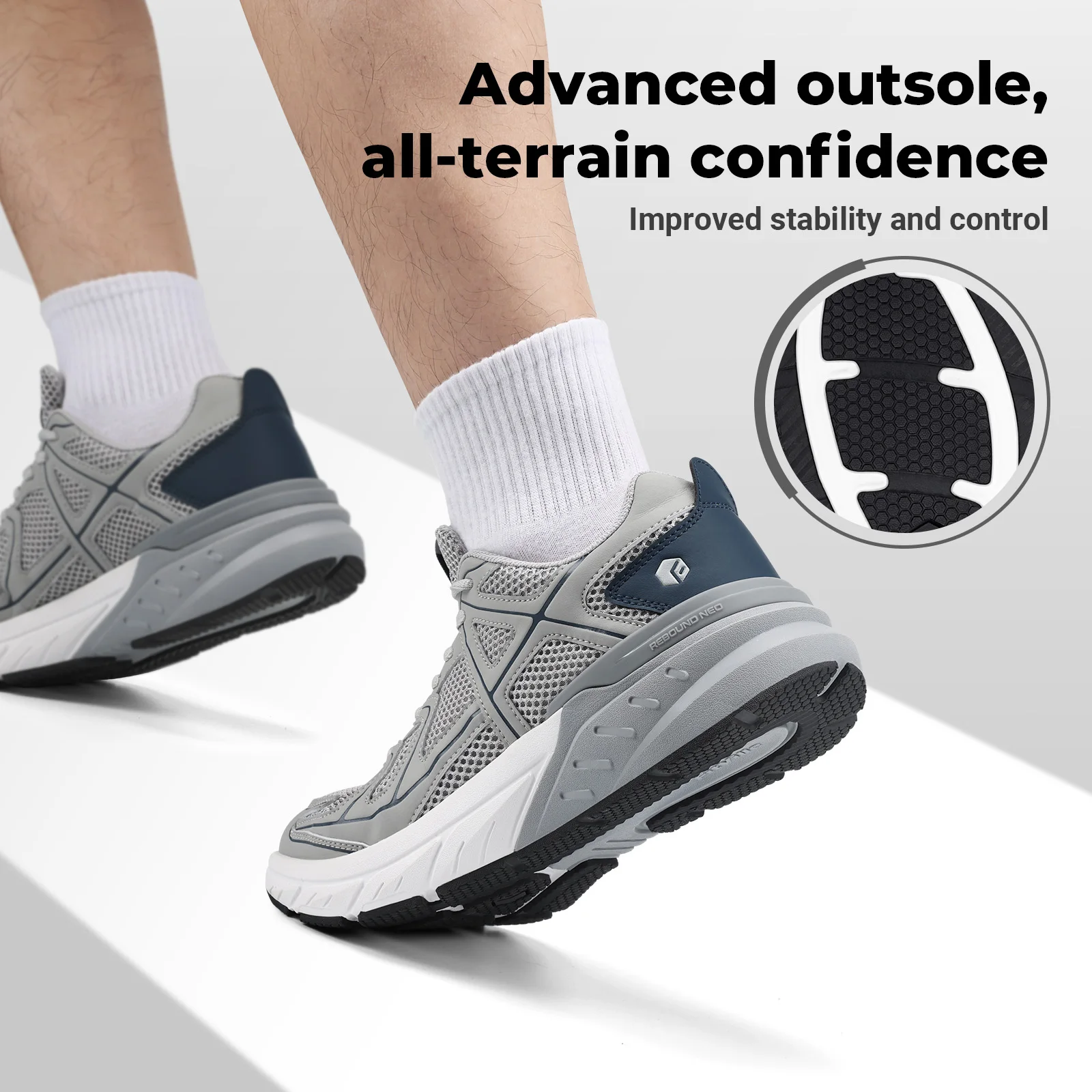 Zapatos para caminar Fittington para hombre, zapatillas con amortiguación más gruesa y ancha, zapatos Extra anchos, zapatos hinchables para entrenamiento, gimnasio, atléticos