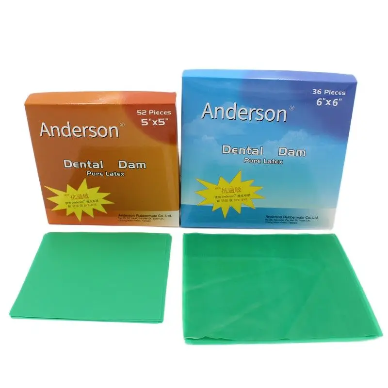 1 box Dental Dam Pure Latex Sheet Dentistry Natural Latex Rubber Barrier Dams 5*5/6*6 Inch Dental Materials Tools