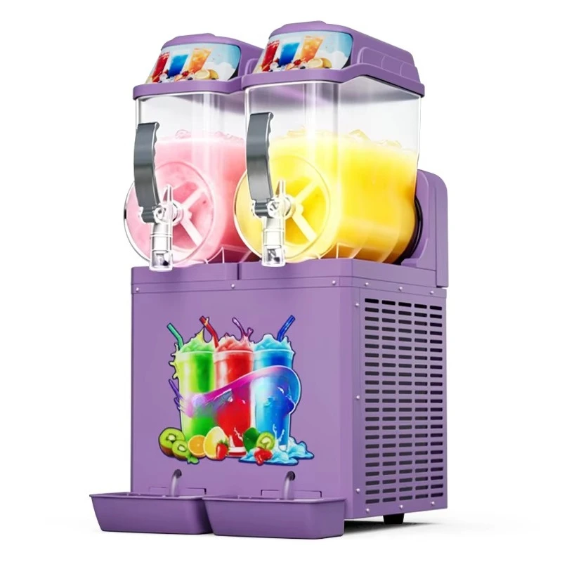 -For Commercial Double-Cylinder Snow Slush Machines 220V 1-Year Warranty Smoothie Makers & Juice Extractors Made in China^