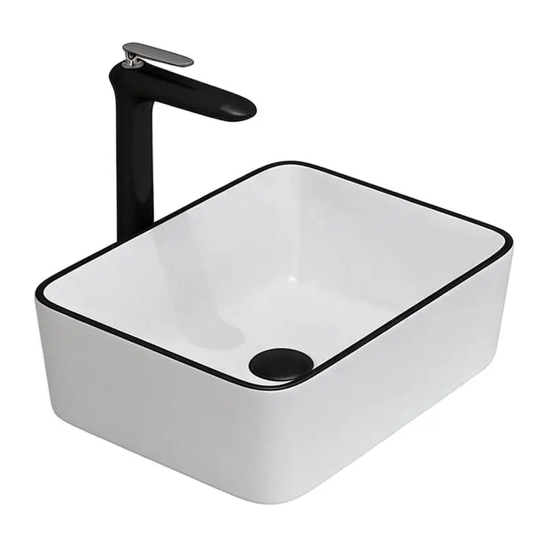 Counter Basin Small Size Square Wash Basin Nordic Style Balcony Bathroom Household Washbasin