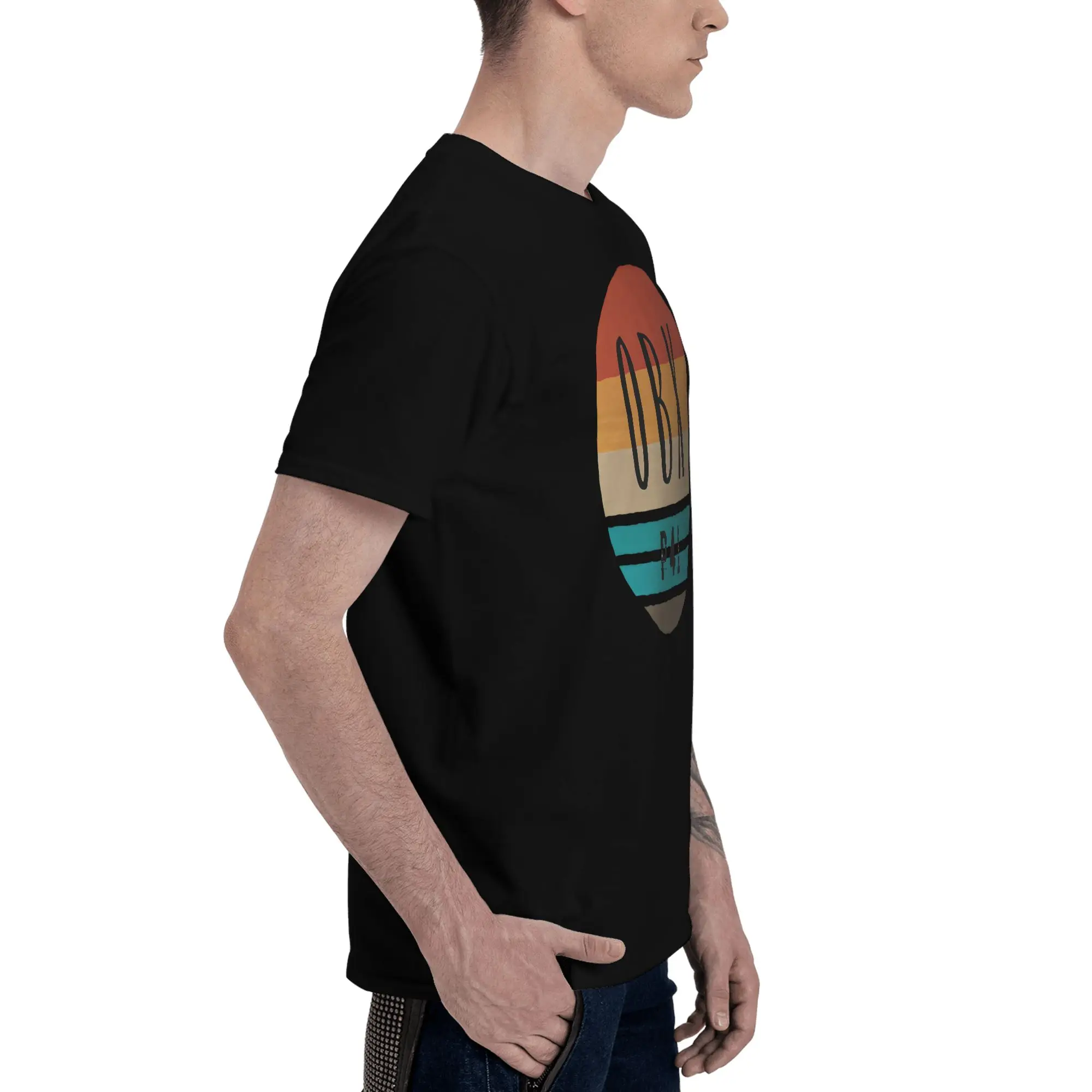OBX P4L Retro Vintage Sunset Japanese Style Reversible T-shirt Sports Leisure Tee