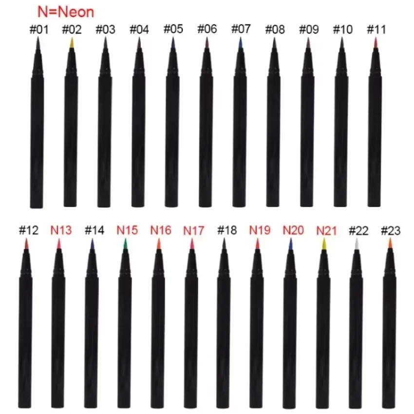 Private Label 23colors Non-smudged Liquid Eyeliner Waterproof Long Lasting Fast Dry Easy To Apply Colorful Eye Liner Bulk Makeup