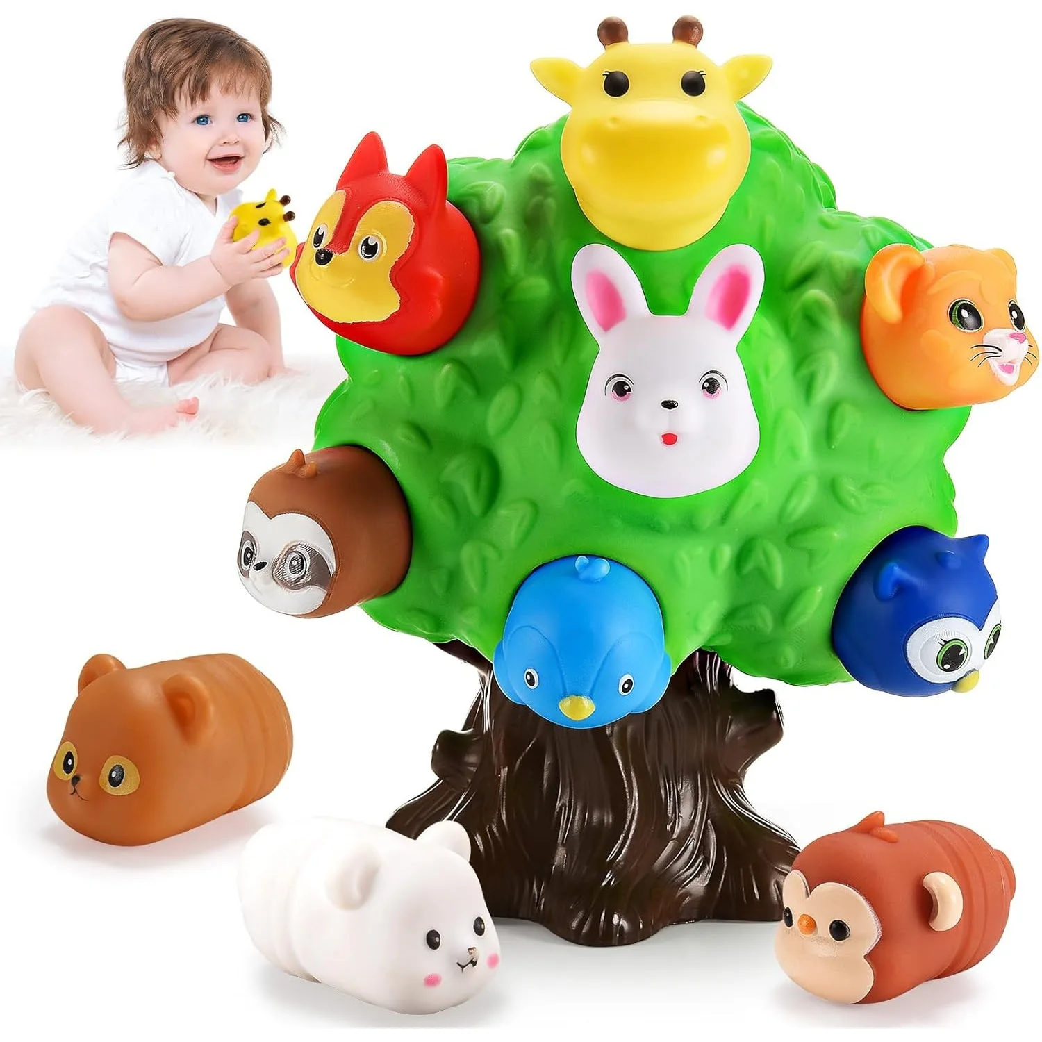 幼児用おもちゃ-農場の動物学習玩具-森の動物プレイセット-モンテッソーリおもちゃ-男の子-女の子向け-感覚玩具-誕生日-クリスマスギフト