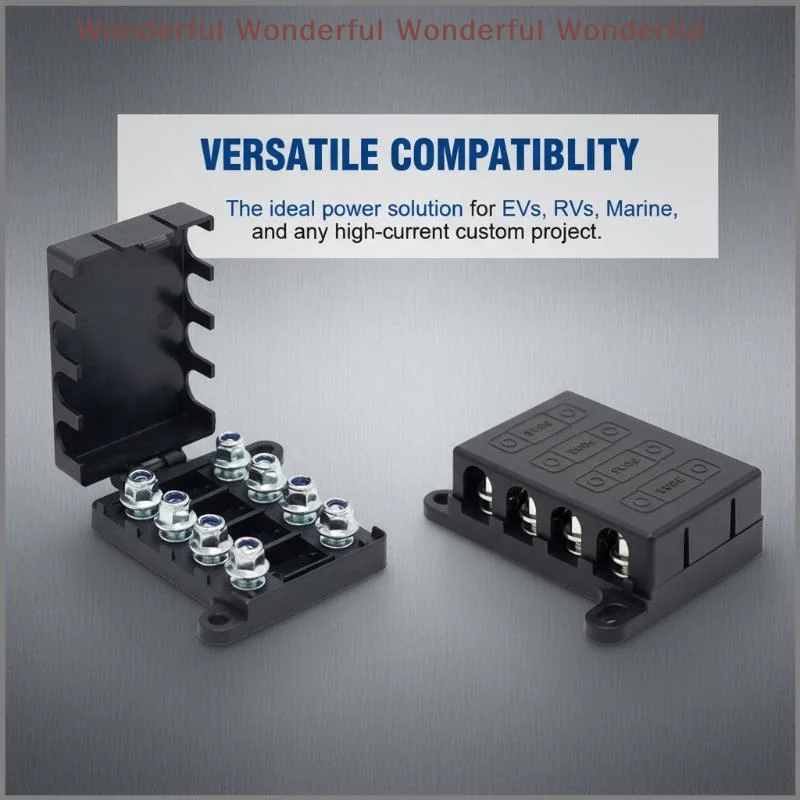 Universal 4 Way Midi ANL Fuse Block 4 Circuit Heavy Duty Holder With Cover For Automotive Audio Upgrade