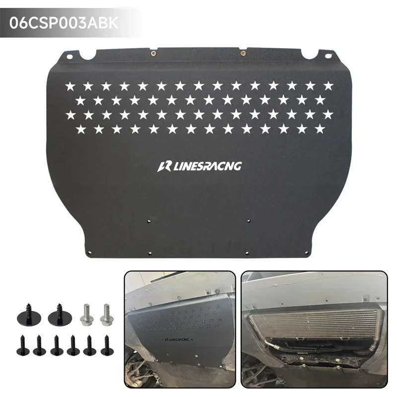 For BMW X3M X4M Oil Cooler Skid Plate LR Underhood Shield F97 F98 2019-2023 3.0L L6 DOHC S58 Protection Board Aluminum Carving