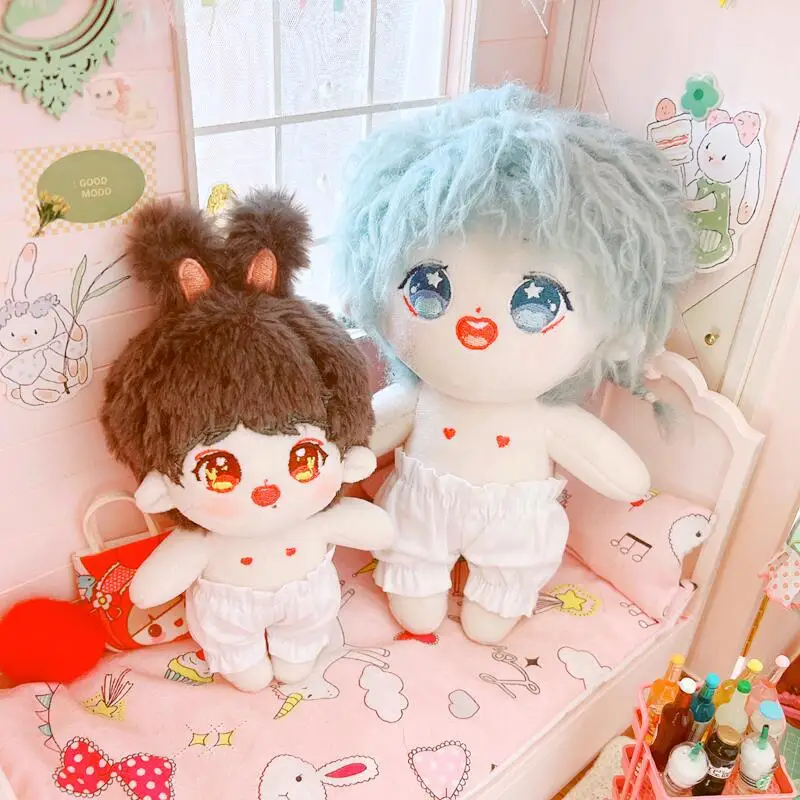 Cute White Bud Idol Doll Clothes, Kawaii Stuffed Plush Doll Clothes, DIY Dress Up Changing Clothes, Games Gifts, 10 cm, 20cm