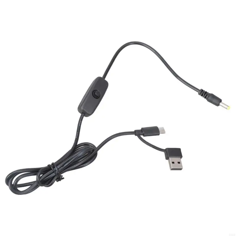 Switches Enabled USB Type C To 4.0x1.7mm Power Cord 5V For Portable Fan Lamp Routers PowerBank LED Setups Power Supply 83CF