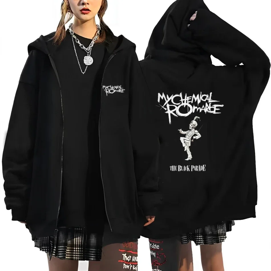 Rock Band My Chemical Romance Mcr Dead Zipper Hoodie Black Parade Punk Emo Zip Up Sweatshirt Men Fashion Vintage Hip Hop Hoodies