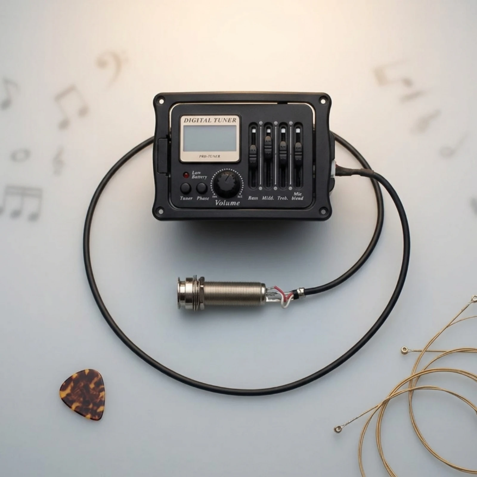 Electro-Acoustic Guitar Pickup System Digital Tuner Guitar Preamp Kit Pre Wired Pickup System Microphone Blend Blend Music view 4