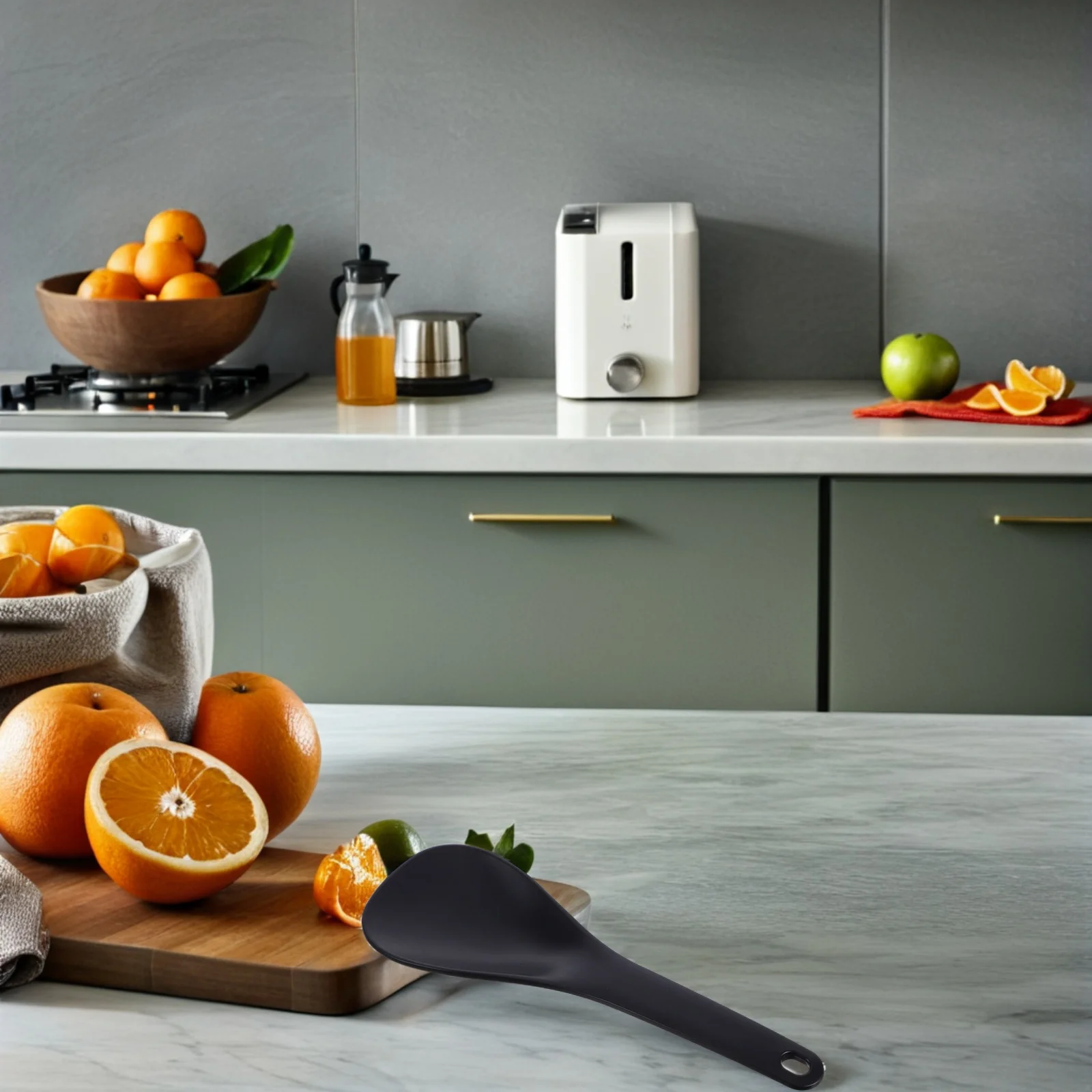 

Ergonomic Rice Paddle Nonstick Coating Heat Resistant Multi Purpose Kitchen Accessory Serving Spoon Rice Paddle Spoon