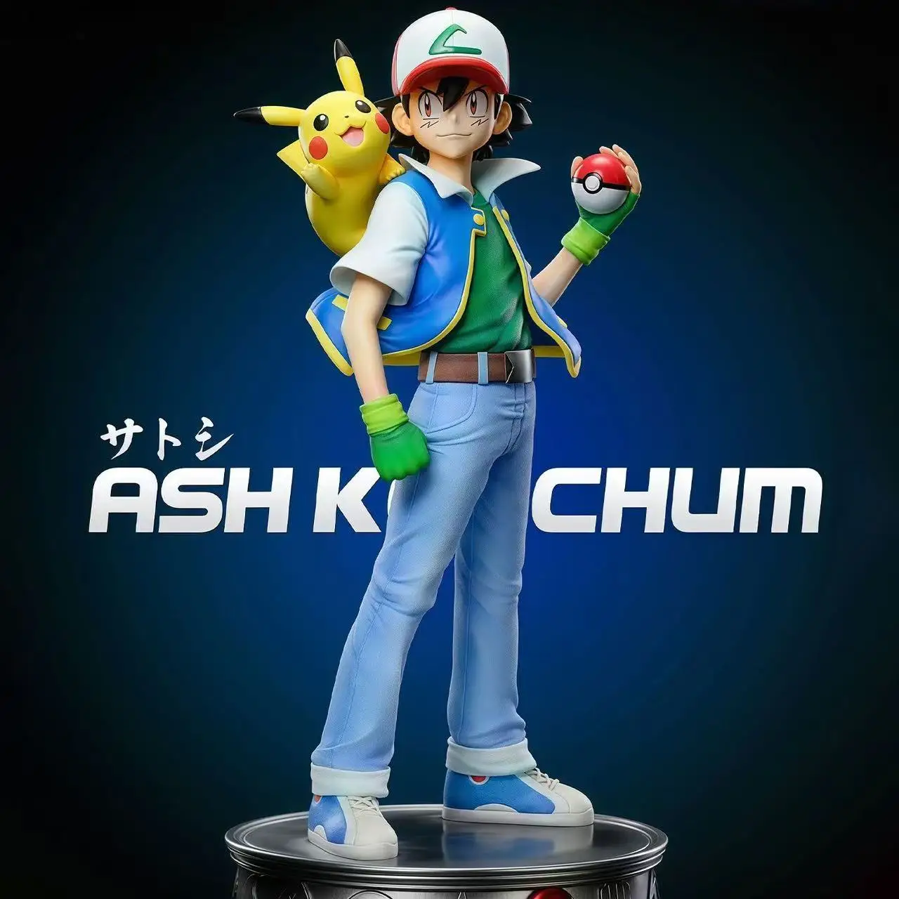 

New 18cm Ash Ketchum Anime Action Figure With Brock And Misty Pvc Gk Statue Model Doll For Room Desk Collection And Decoration