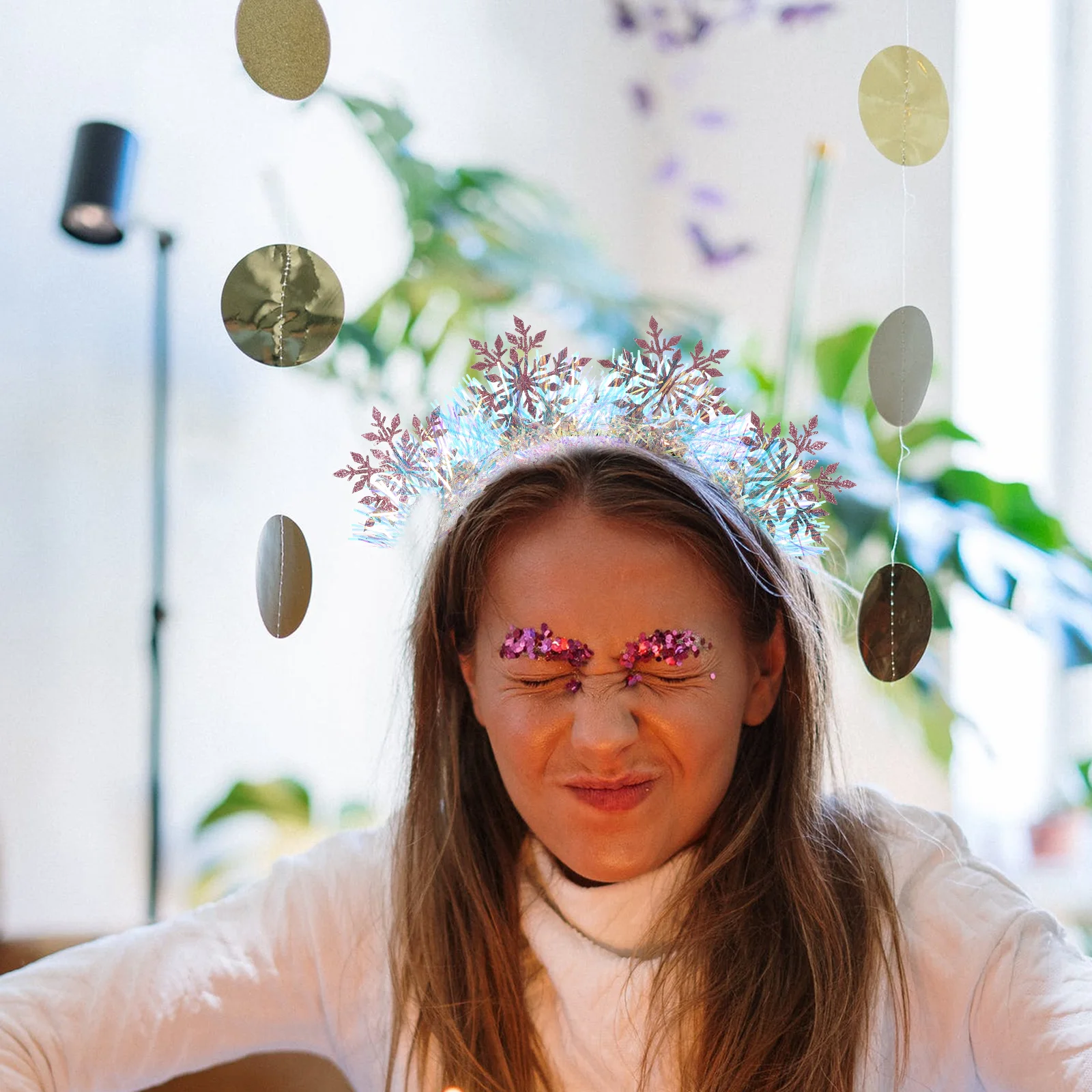 

Glitter Snowflake Headband Christmas Party Hair Accessories for Women Girls Decorative Headbands Festival Wear Durable