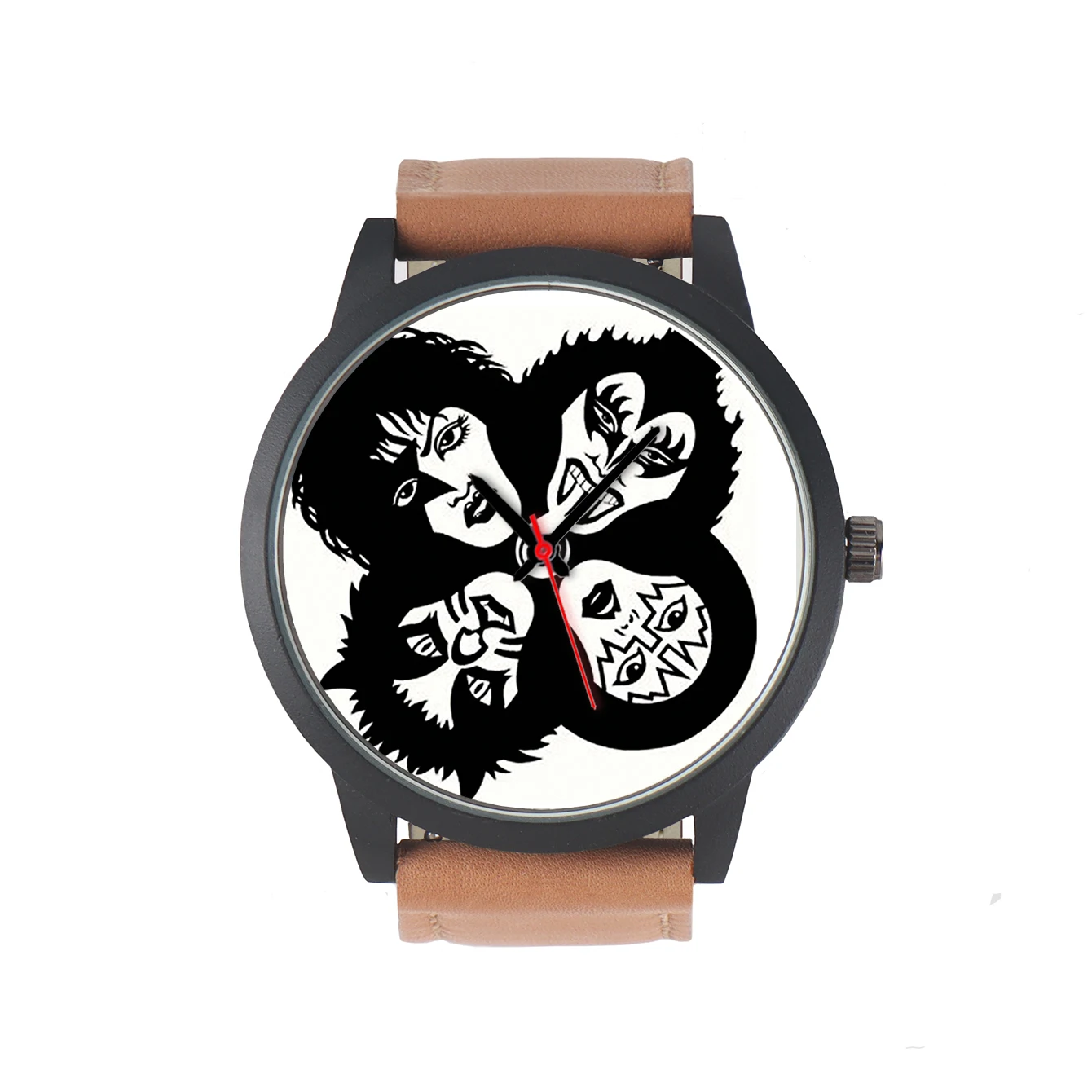 2024 Customize Quartz Wrist Men's Watch 3Hands Vampire Design Four headed Gifts For Friends