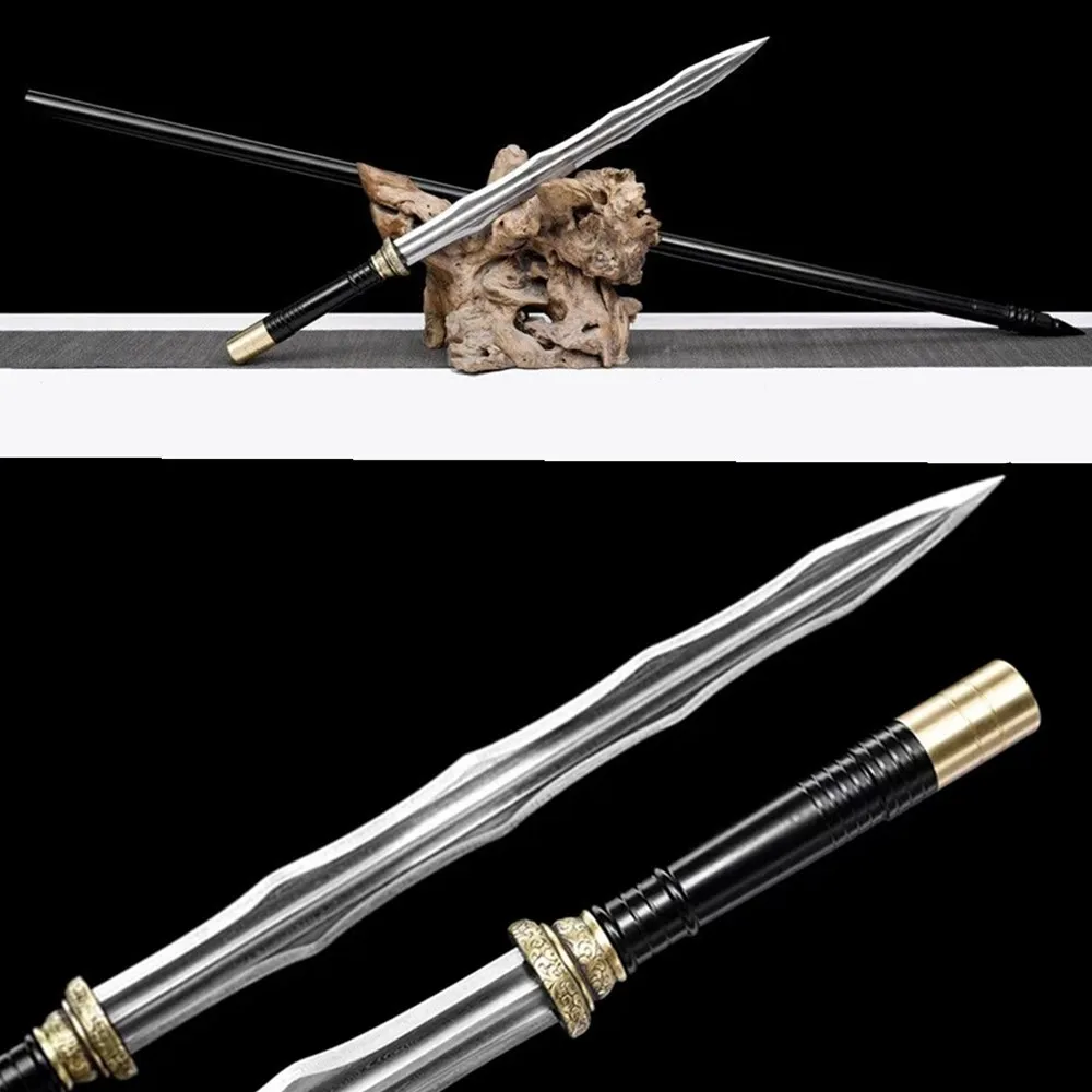 Hand/Forged Battle Ready Spear Damascus Steel Spearhead Sword Long Steel Handle Hunting WUSHU  Jian