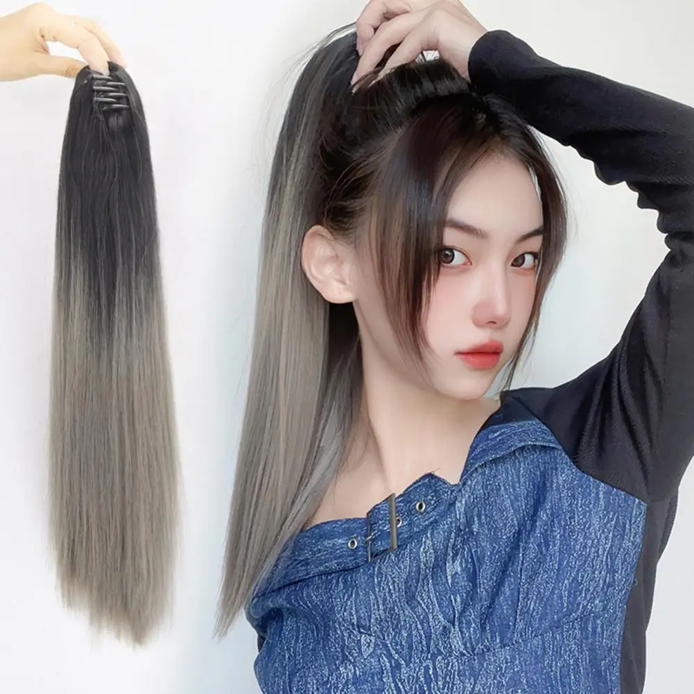 

Cosplay Human Hair Lace Frontal Wig Wigs Human Hair Glueless Wig Natural Hair Fake Ponytail Long Straight Gradient Coloured